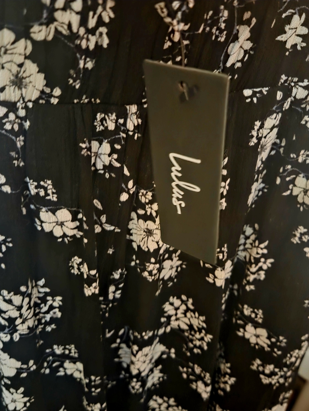 Lulus Loves the Sun Black Floral Print Wide-Leg Pants Size Large New! - Picture 5 of 7
